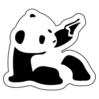 Panda Holding Gun Sticker (Black)